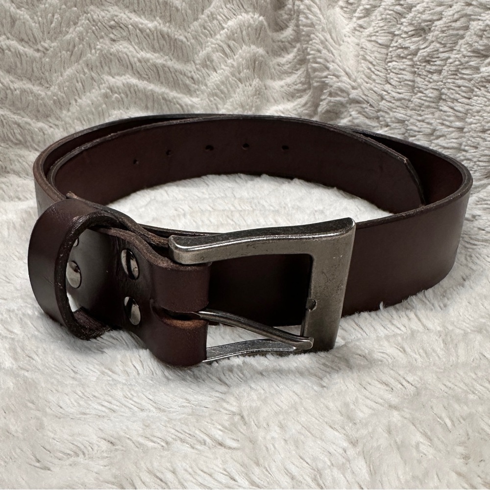 Gray Eagle Maker Brown Rugged Leather Belt for Men, 37" to center hole
